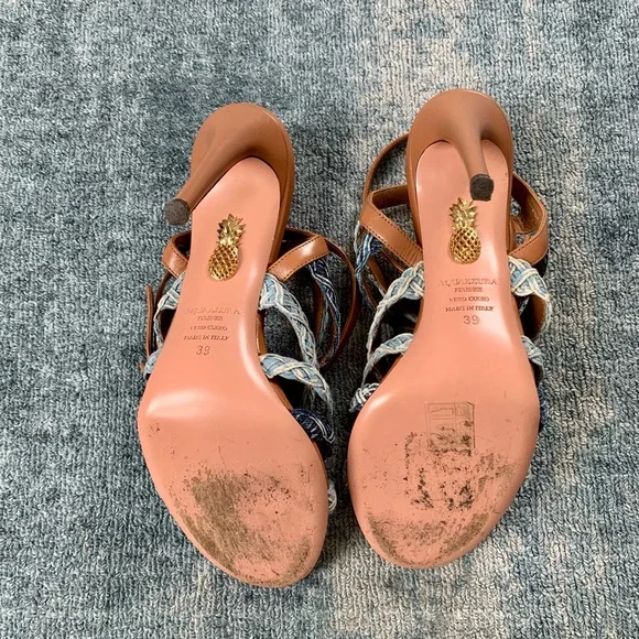 Aquazzura Braided Denim Tyra Heels - Picture 9 of 9